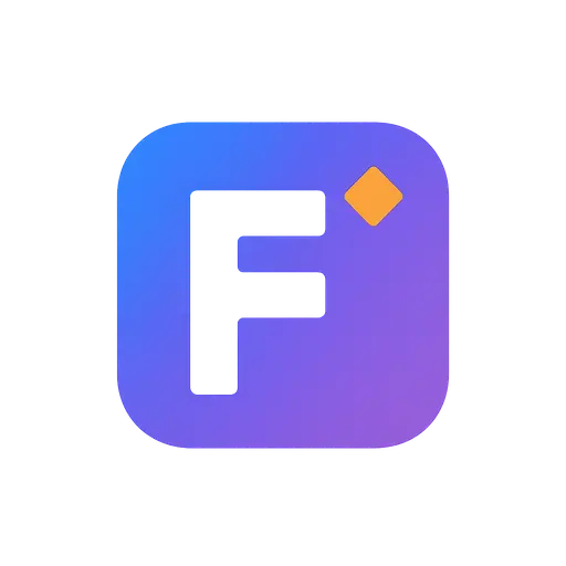 FaviconForge Pro - Rounded gradient tile with white F monogram and small spark